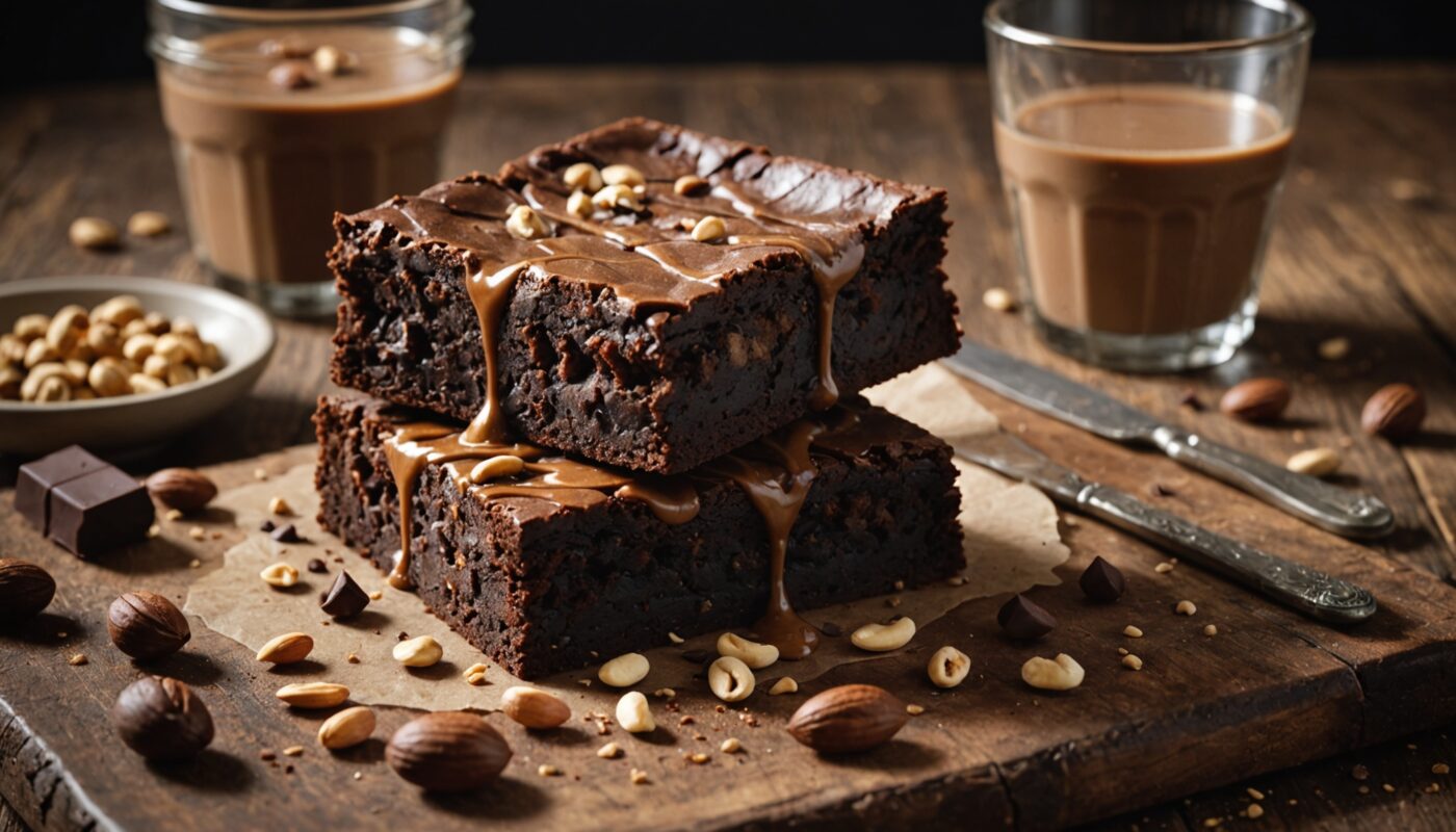 Délice fondant : Brownie au chocolat intense et beurre de cacahuète onctueux