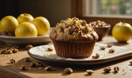 Délice acidulé : Muffins aux pommes, noix croquantes et zestes de citron