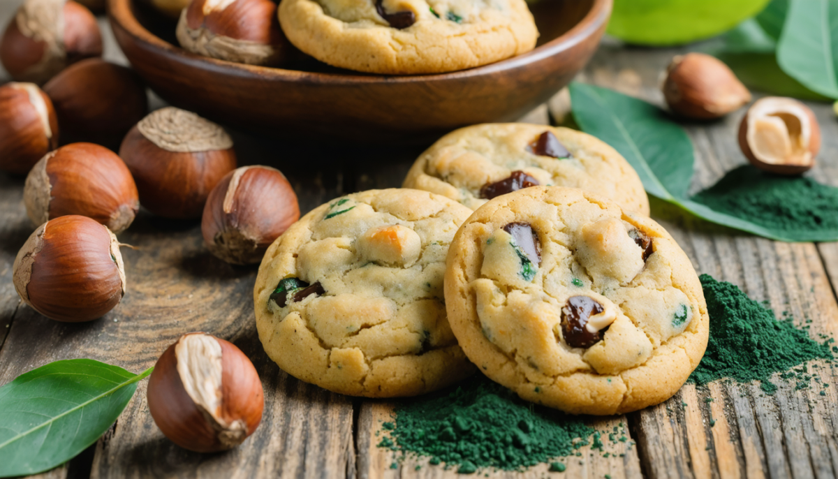 découvrez nos cookies vegan à la noisette et spiruline, une douceur sans gluten riche en bienfaits pour une pause gourmande saine et délicieuse.