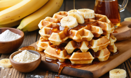 découvrez nos délicieuses gaufres à la banane, sans sucre ajouté, sans beurre et sans gluten, parfaites pour une pause gourmande et saine.