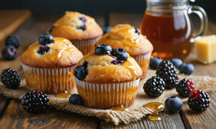découvrez notre recette facile de muffins au miel et mûres, savoureux et moelleux, préparés sans beurre pour une douceur légère et gourmande.