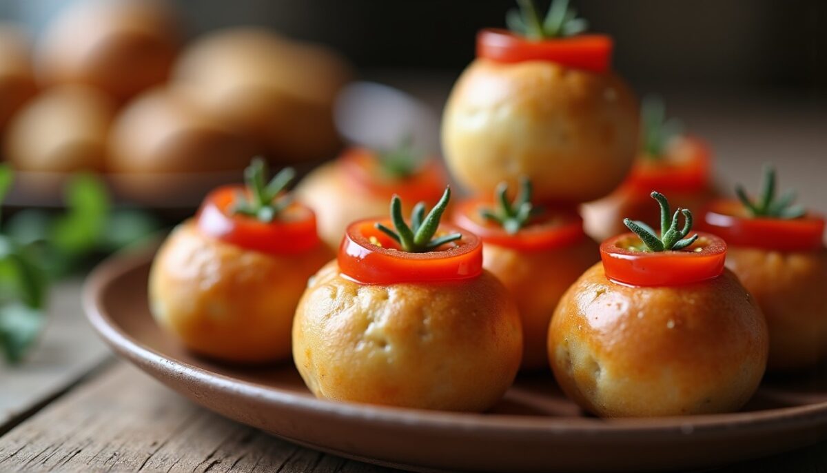 Délicieux petits pains garnis à la tomate et au thon