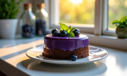 Délice fondant myrtille-chocolat : recette gourmande sans sucre ni beurre