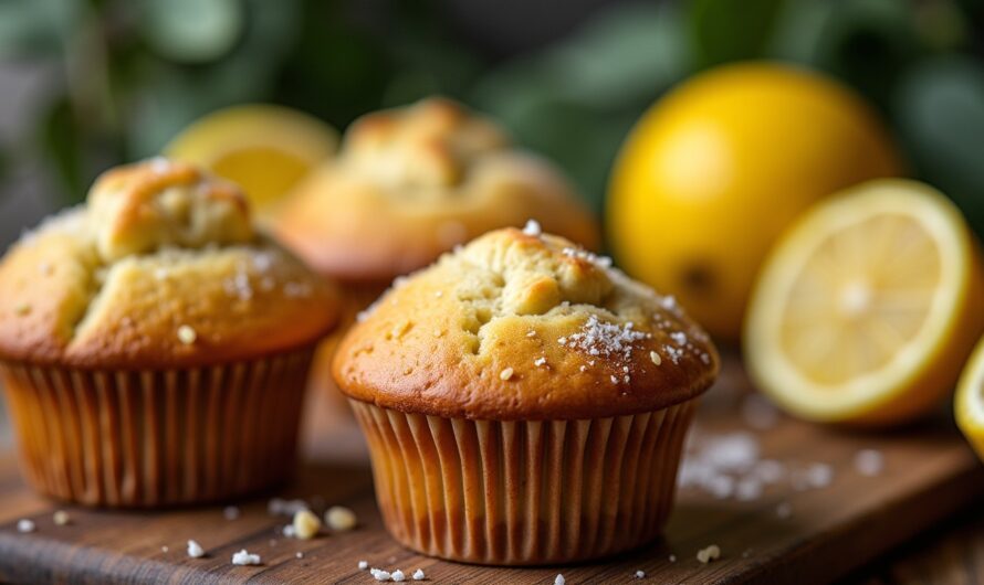 Délicieux muffins acidulés à la groseille et au citron