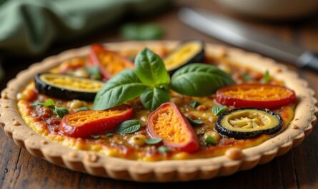 Délicieuse tarte légère aux aubergines et courgettes estivales