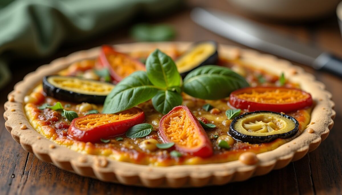 Délicieuse tarte légère aux aubergines et courgettes estivales