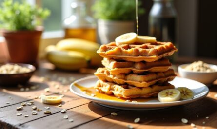 Délicieuses gaufres à la banane et au son d’avoine : une douceur saine et gourmande