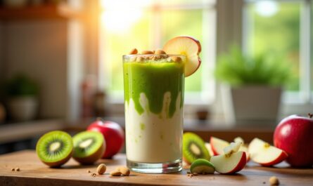 Délice fruité : Smoothie pomme, kiwi et amande énergisant