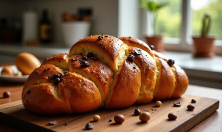 Pain brioché à partager au chocolat et noisettes croquantes
