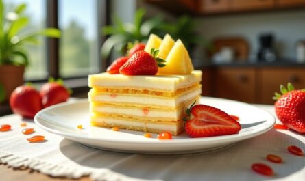 Délice fondant aux saveurs d'ananas et de fraise