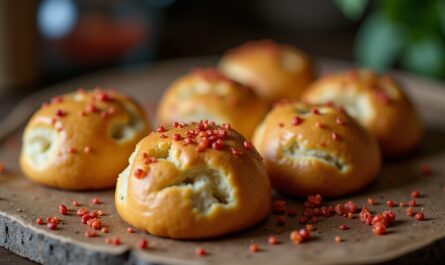 Délices croustillants : petits pains garnis de poivrons savoureux