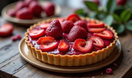 Délice printanier : la tarte aux fraises parfumée à la rose