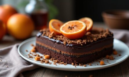 Délice chocolat-poire : gâteau-tarte gourmand sans beurre ni lactose