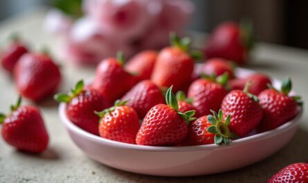 Délice printanier : entremets à la fraise parfumé à la rose
