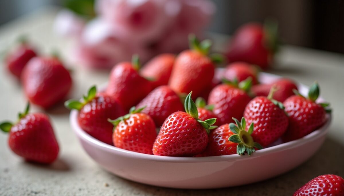 Délice printanier : entremets à la fraise parfumé à la rose