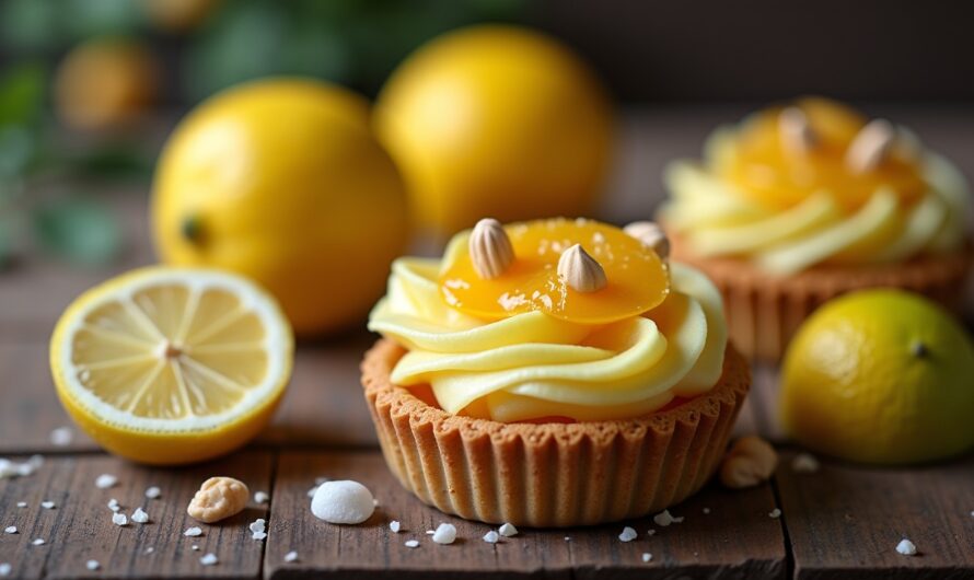 Délice acidulé : tartelettes citron groseille et noisette sans œufs