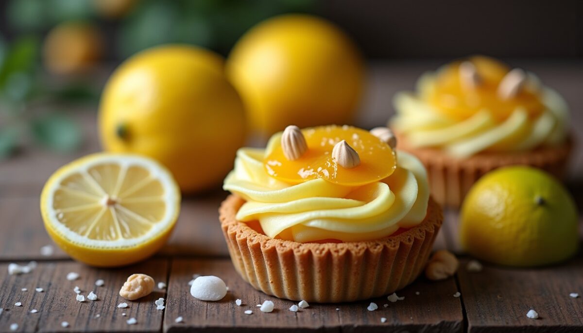 Délice acidulé : tartelettes citron groseille et noisette sans œufs