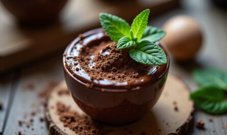 Délice frais : crème onctueuse au chocolat et menthe