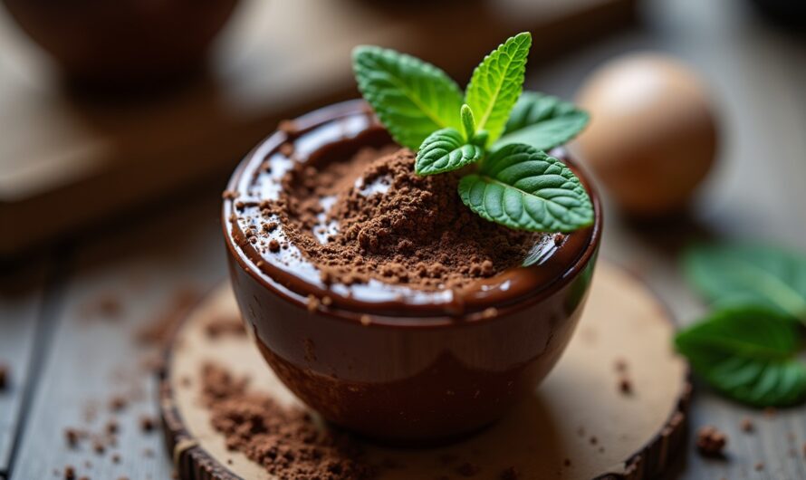 Délice frais : crème onctueuse au chocolat et menthe