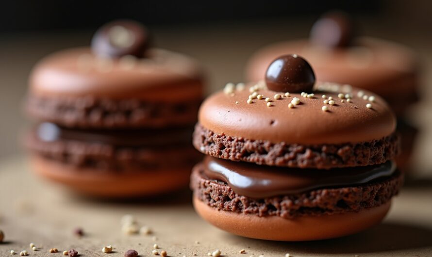 Délice croquant : Macarons noisette au cœur fondant chocolat