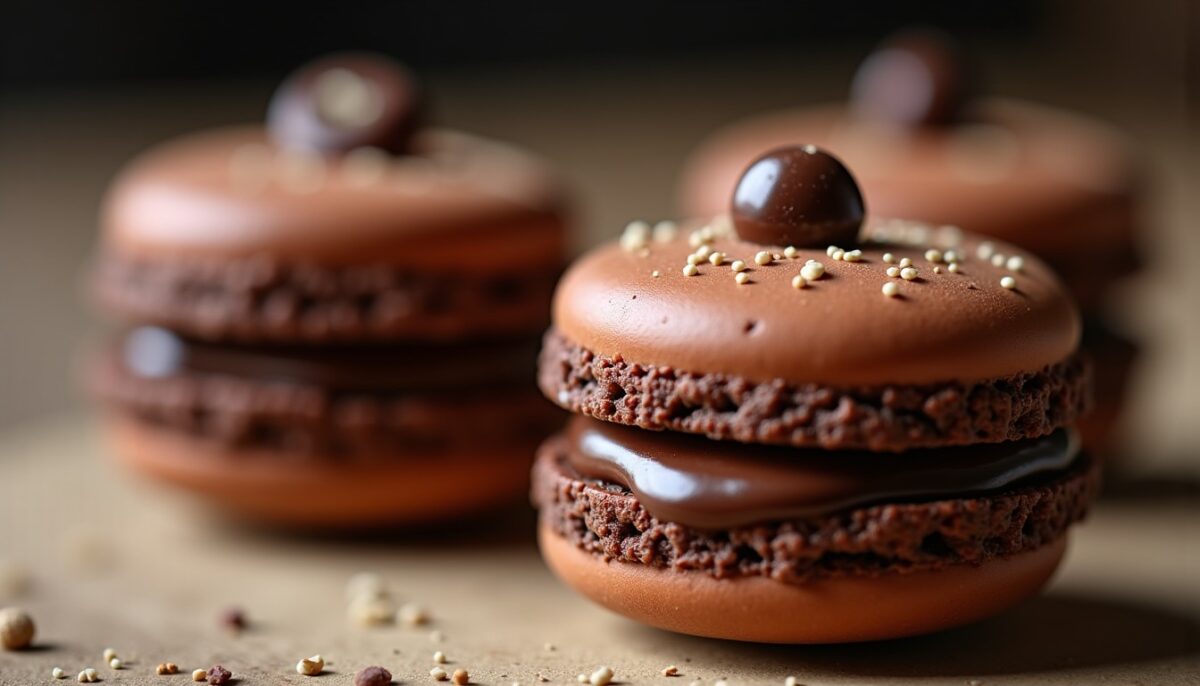 Délice croquant : Macarons noisette au cœur fondant chocolat