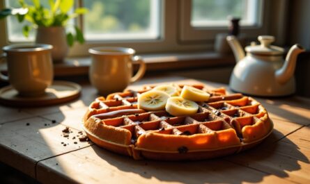 Délice moelleux : Brioche gaufrée aux saveurs chocolat et banane