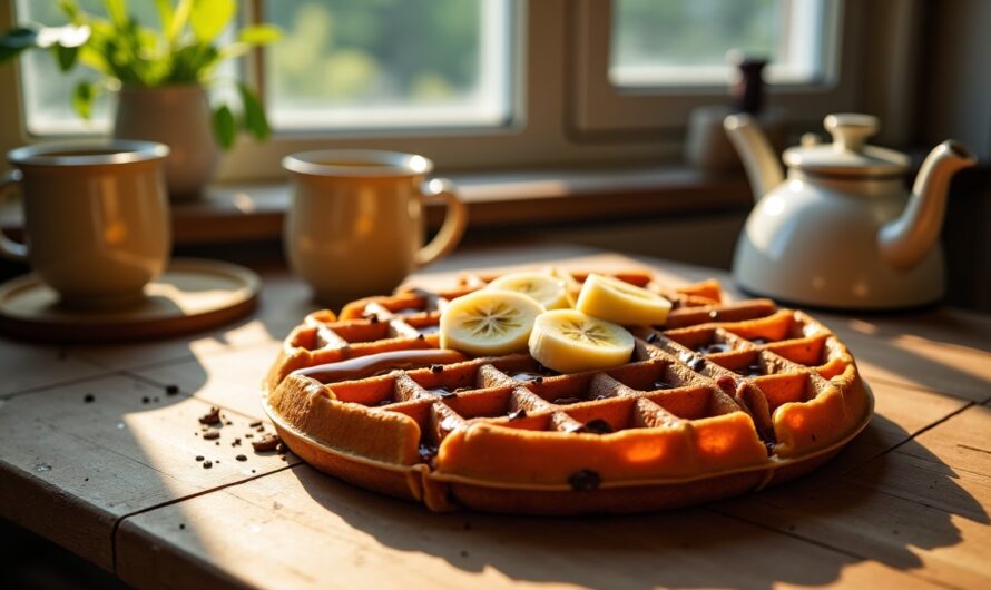 Délice moelleux : Brioche gaufrée aux saveurs chocolat et banane