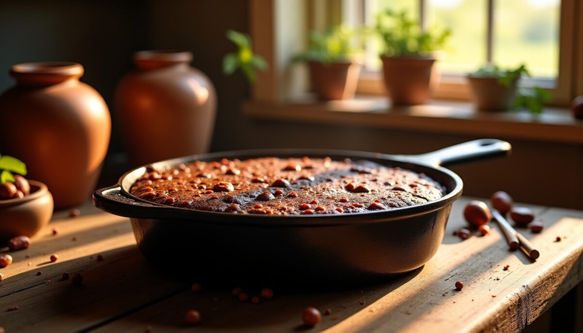 Délicieux moelleux au chocolat et dattes cuit à la poêle