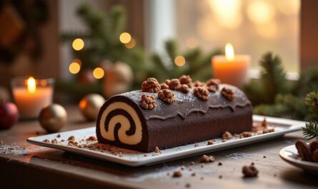 Délice gourmand : la bûche aux trois chocolats
