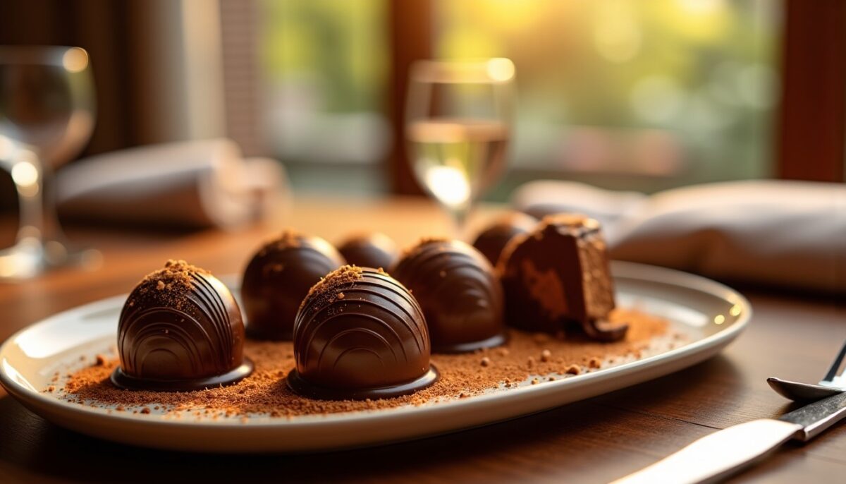 Délices gourmands : truffes au praliné, chocolat fondant et touche de cannelle