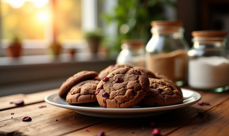Délices croquants : Cookies gourmands aux cranberries, huile de coco et sucre complet