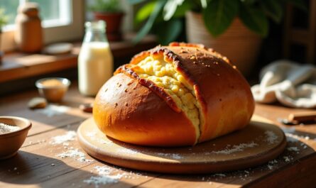 Délicieuse brioche moelleuse préparée avec du lait de soja