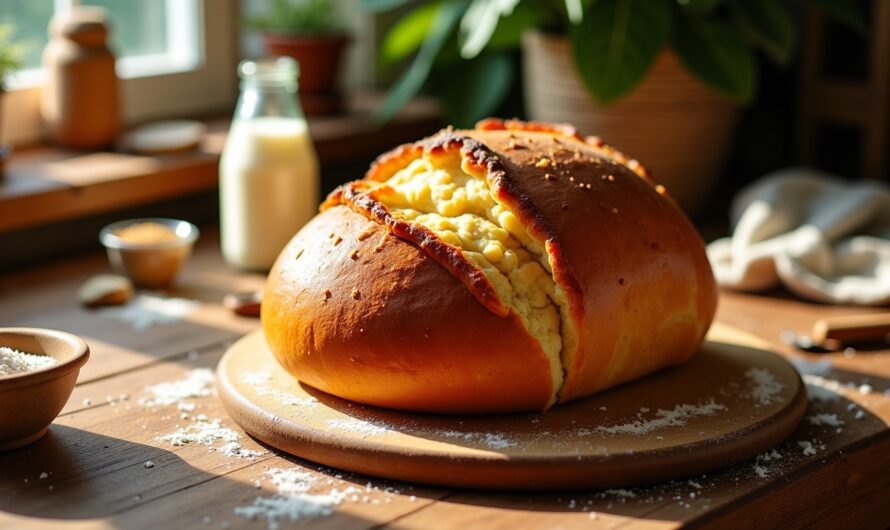 Délicieuse brioche moelleuse préparée avec du lait de soja