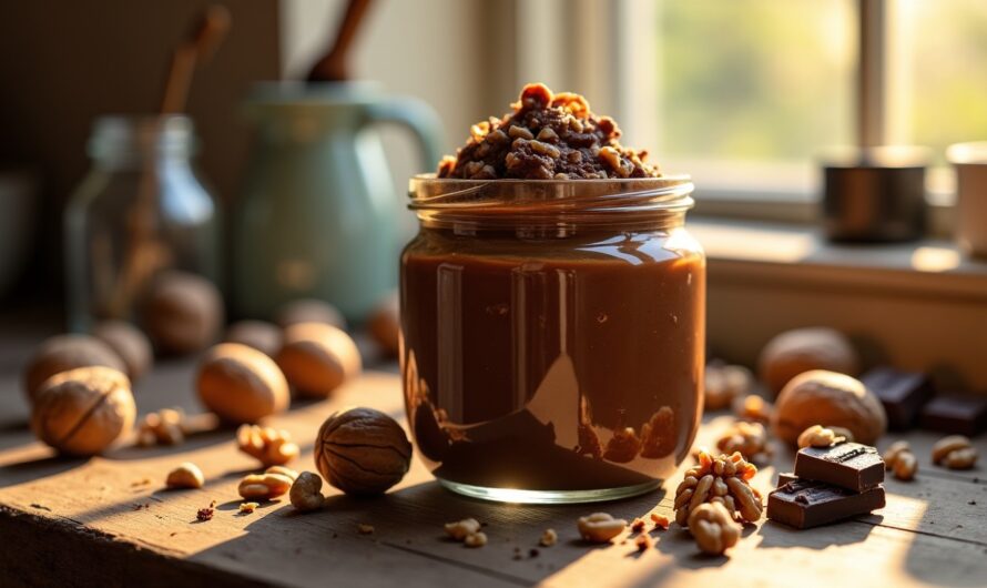 Délice Gourmand : Confiture Maison de Noix et Chocolat Fondant